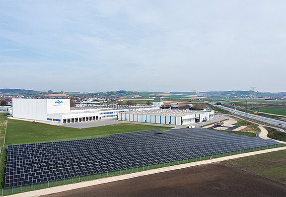 Le nouveau parc solaire au siège de Mipa à Essenbach.